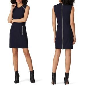 KF/KaufmanFranco Collective Exposed Zipper Stretch Sheath Dress Navy Women’s 6